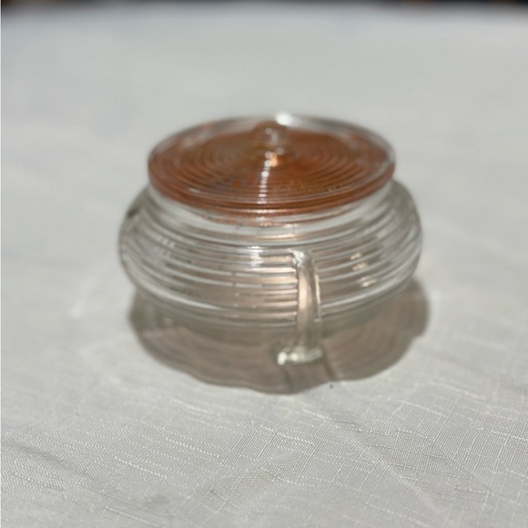 Vintage Glass Powder Jar with Lid - Picture 3 of 8